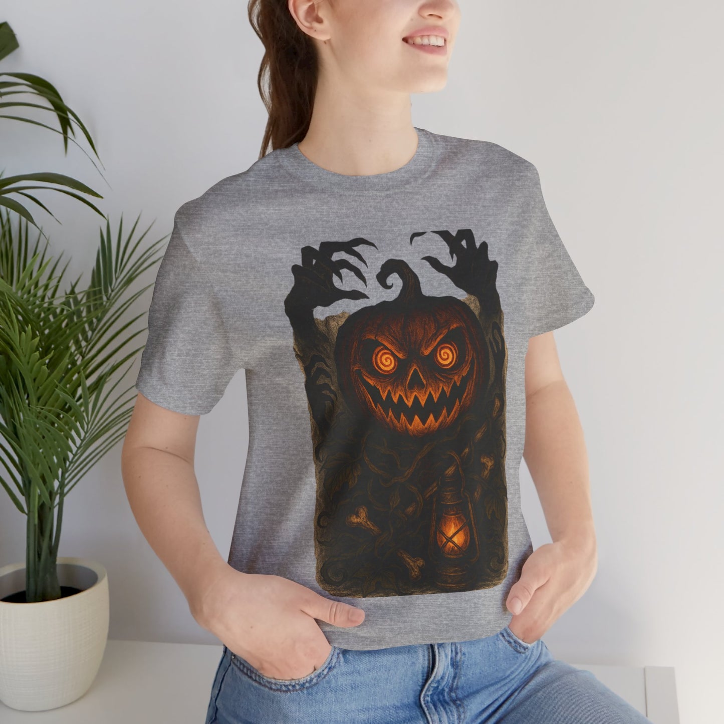 Halloween Pumpkin Tee, Unisex Jersey Short Sleeve Shirt, Fall Festival Apparel, Spooky T-Shirt, Trick or Treat Gift, Autumn Vibes