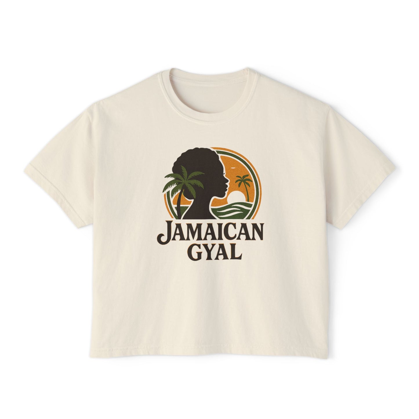 Jamaican Gyal Women's Boxy Tee - Retro Style T-Shirt, Casual Wear, Summer Top, Gift for Her, Vacation Essential