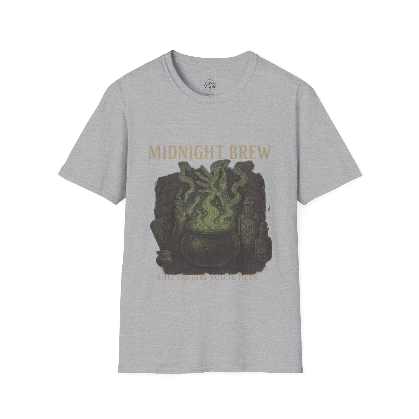 Midnight Brew Unisex T-Shirt, Witchy Tee, Halloween Apparel, Casual Wear, Fun Gift, Cozy Essentials