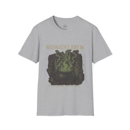 Midnight Brew Unisex T-Shirt, Witchy Tee, Halloween Apparel, Casual Wear, Fun Gift, Cozy Essentials