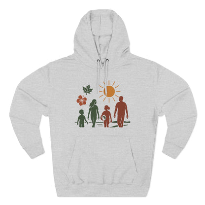 Family Bonding Three-Panel Hoodie, Cozy Family Artwork Fleece, Casual Family Gatherings Sweatshirt, Family Love Hooded Top, Gift for Parents
