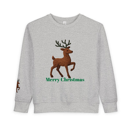 Merry Christmas Toddler Sweatshirt, Holiday Kids Clothing, Cute Reindeer Pullovers, Christmas Gift for Toddlers, Winter Wear