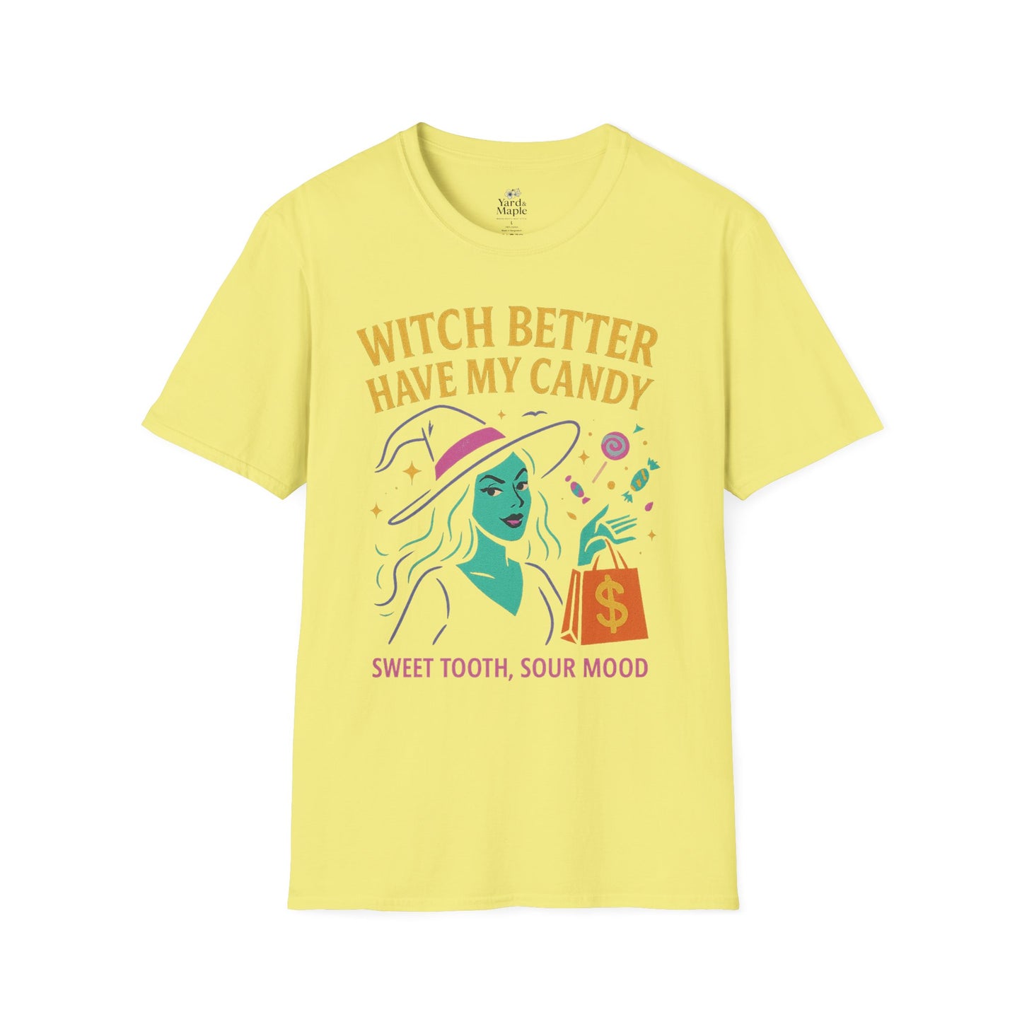 Witchy Candy T-Shirt, Halloween Apparel, Funny Halloween Shirt, Unisex Graphic Tee, Sweet Tooth Gift, Witch Costume Top