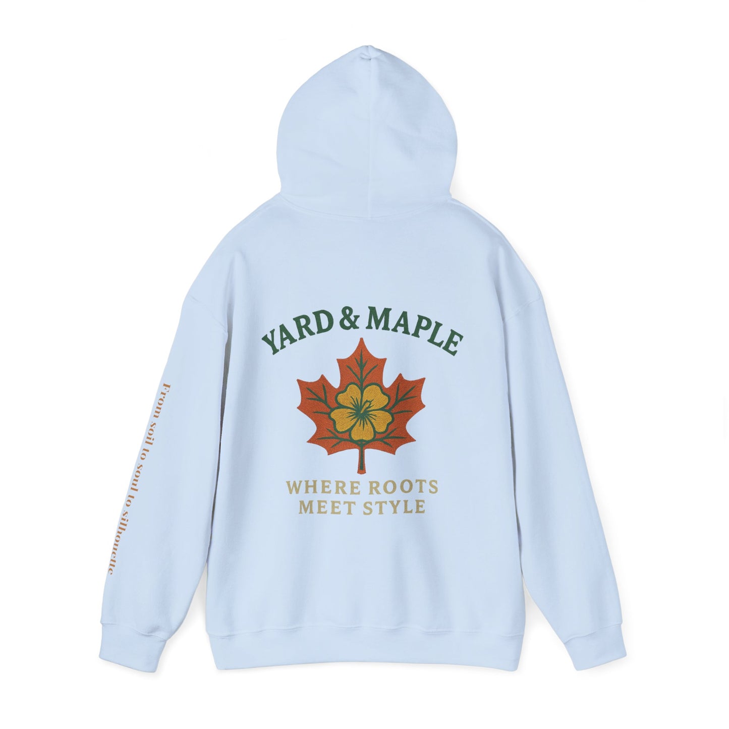 Maple Leaf & Hibiscus Hoodie, Cozy Fall Sweatshirt, Unisex Pullover for Nature Lovers, Perfect Gift for Thanksgiving, Unique Casual Wear