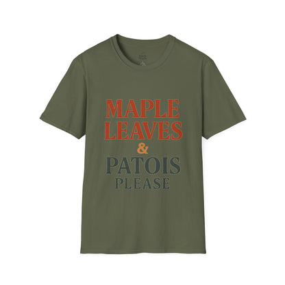 Maple Leaves & Patois Please Unisex T-Shirt, Casual Tee, Gift for Nature Lovers, Summer Wear, Eco-Friendly Fashion