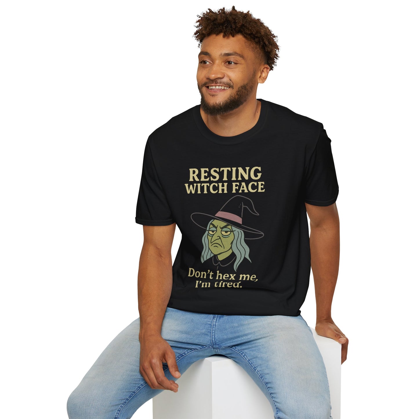 Resting Witch Face Unisex T-Shirt, Halloween Tee, Funny Witch Shirt, Gift for Her, Cute Casual Top, Spooky Season Apparel
