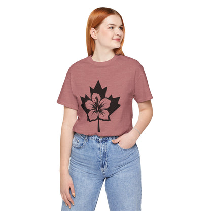 Maple Leaf Hibiscus Tee – Canadian Tropical Floral T-Shirt