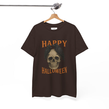 Halloween Skull Unisex Cotton Tee, Spooky T-Shirt, October Fashion, Costume Party Wear, Fall Celebration Shirt