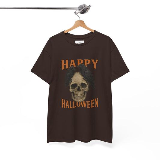 Halloween Skull Unisex Cotton Tee, Spooky T-Shirt, October Fashion, Costume Party Wear, Fall Celebration Shirt