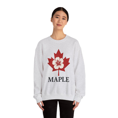Maple Leaf Crewneck Sweatshirt — Canadian Floral Maple Design