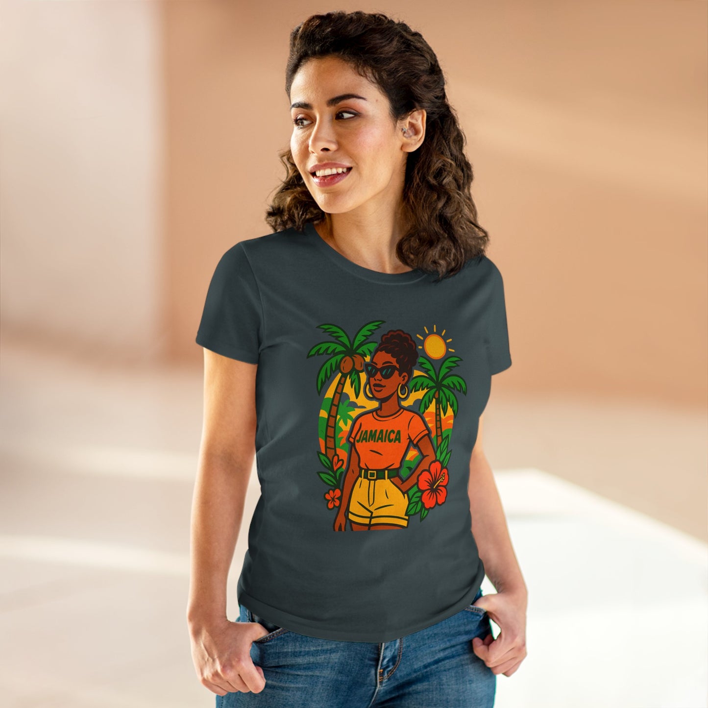 Tropical Vibes Tee, Jamaica Graphic Shirt, Summer Fashion, Vacation Wear, Beach Outfit, Gift for Her