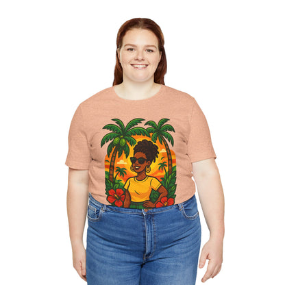 Tropical Sunset Tee - Beach Vibes, Summer Fashion, Vacation Apparel, Gift for Her, Cute Graphic Shirt