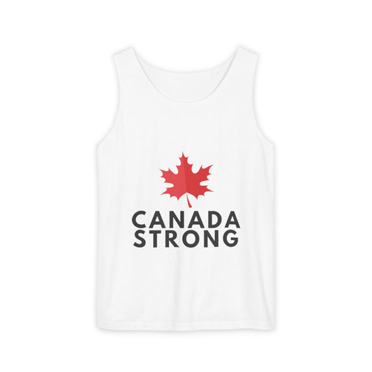 Canada Strong Unisex Garment-Dyed Tank Top, Summer Apparel, Canada Day Gift, LGBTQ+ Support, Casual Wear, Outdoor Activities