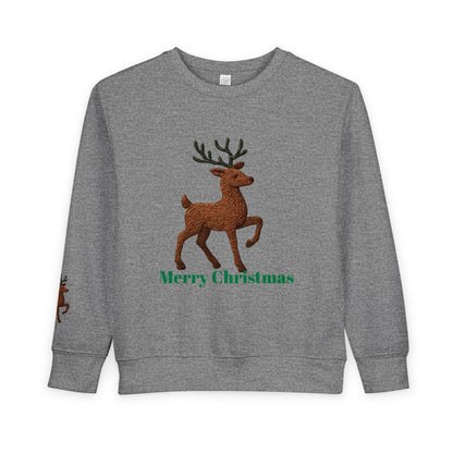 Merry Christmas Toddler Sweatshirt, Holiday Kids Clothing, Cute Reindeer Pullovers, Christmas Gift for Toddlers, Winter Wear