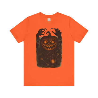 Halloween Pumpkin Tee, Unisex Jersey Short Sleeve Shirt, Fall Festival Apparel, Spooky T-Shirt, Trick or Treat Gift, Autumn Vibes