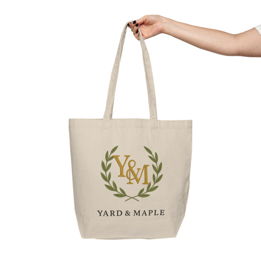 Stylish Canvas Shopping Tote with Y&M Wreath Design, Eco-Friendly Market Bag, Perfect Gift for Nature Lovers, Reusable Grocery Tote, [...]