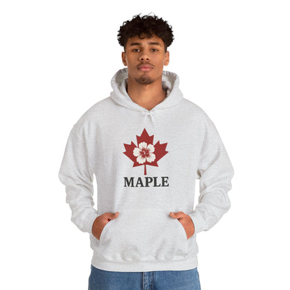 Maple Leaf Floral Hoodie — Canadian Maple Graphic Sweatshirt