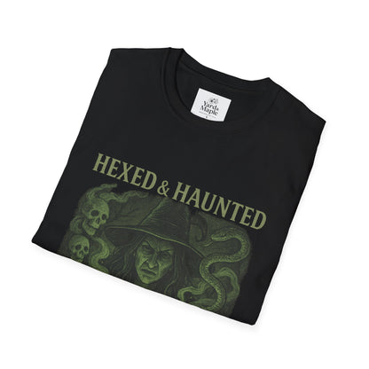 Hexed & Haunted Unisex Softstyle T-Shirt | Witchy Graphic Tee, Halloween Shirt, Spooky Apparel, Unique Gift, Casual Wear