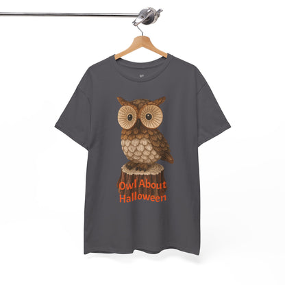 Halloween Owl Tee, Perfect for Fall Celebrations, Unisex Cotton Shirt, Cute Gift for Owl Lovers, Halloween Party Apparel, Fun Autumn Wear