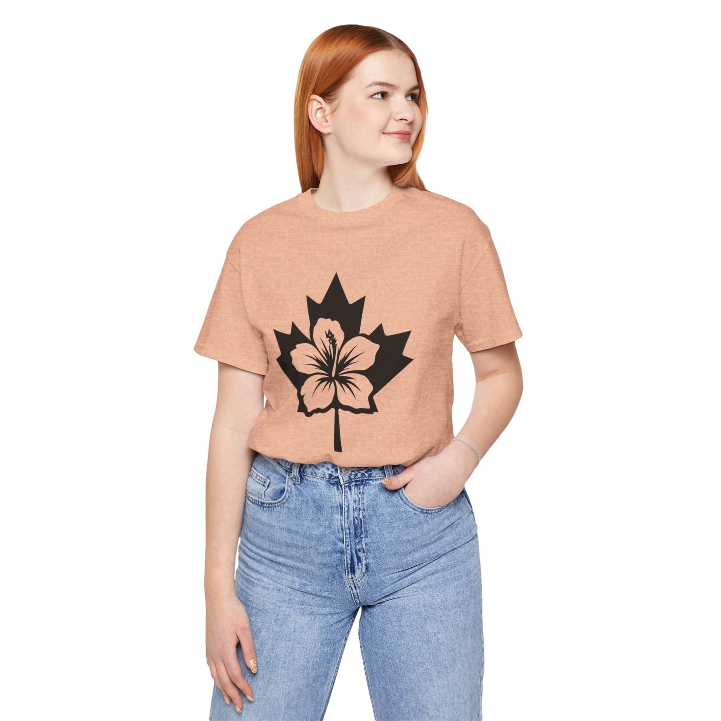 Maple Leaf Hibiscus Tee – Canadian Tropical Floral T-Shirt