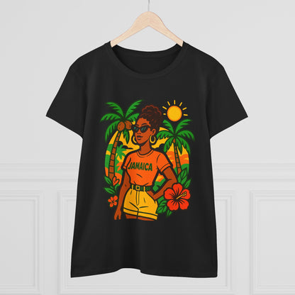 Tropical Vibes Tee, Jamaica Graphic Shirt, Summer Fashion, Vacation Wear, Beach Outfit, Gift for Her