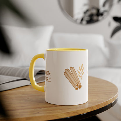 Cinnamon & Culture Accent Mug, Cozy Coffee Cup, 11oz Gift for Tea Lovers, Kitchen Decor, Warm Drink Mug, Unique Beverageware