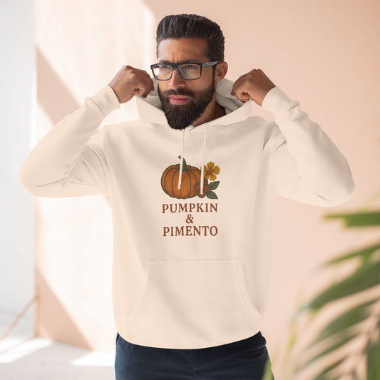 Pumpkin & Pimento Fleece Hoodie | Cozy Fall Sweater, Autumn Fashion, Comfortable Casual Wear, Gift for Pumpkin Lovers, Halloween Apparel
