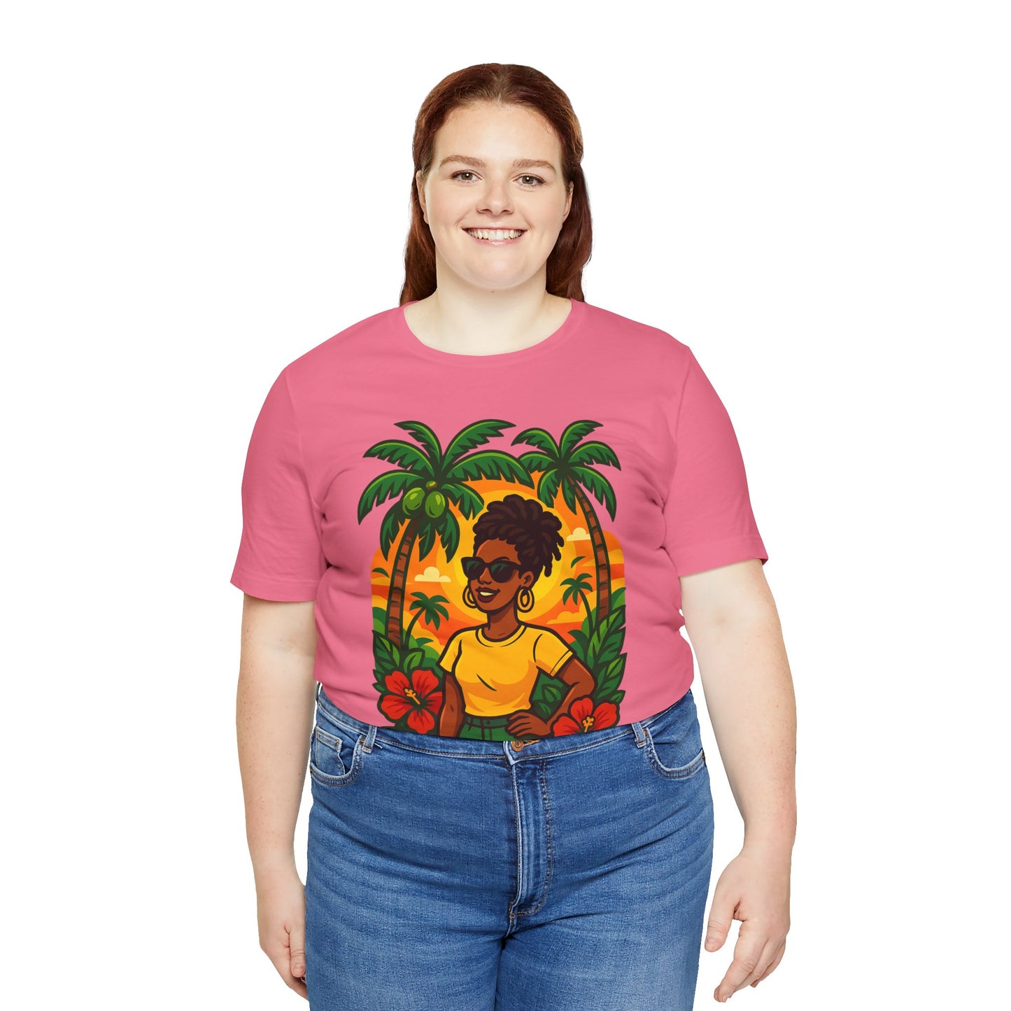 Tropical Sunset Tee - Beach Vibes, Summer Fashion, Vacation Apparel, Gift for Her, Cute Graphic Shirt
