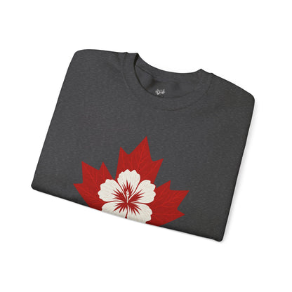 Maple Leaf Crewneck Sweatshirt — Canadian Floral Maple Design