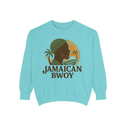 Jamaican Bwoy Sweatshirt, Cozy Unisex Pullover, Streetwear Style, Perfect Gift for Reggae Lovers, Summer Vibes Apparel, Gift for Him/Her