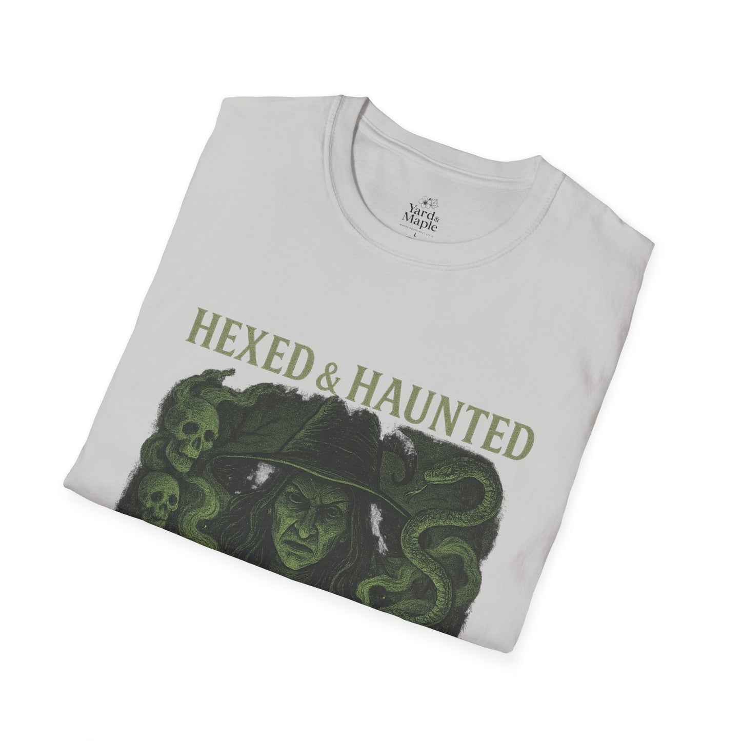 Hexed & Haunted Unisex Softstyle T-Shirt | Witchy Graphic Tee, Halloween Shirt, Spooky Apparel, Unique Gift, Casual Wear