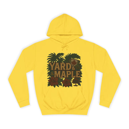 Cozy Unisex College Hoodie - Yard & Maple, Casual Wear, Student Gift, Outdoor Activity Sweater, Fall Fashion