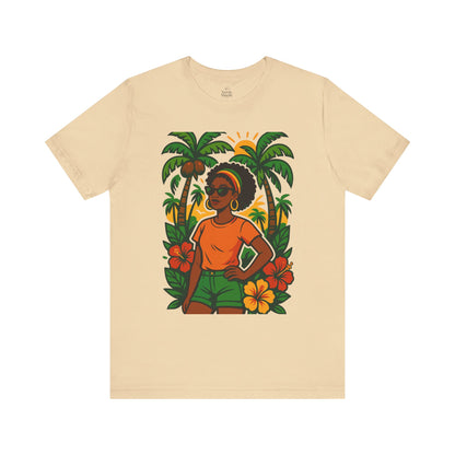 Tropical Vibe Tee, Summer Shirt, Vacation Outfit, Beach Lover Gift, Festival Wear, Floral Graphic T-Shirt