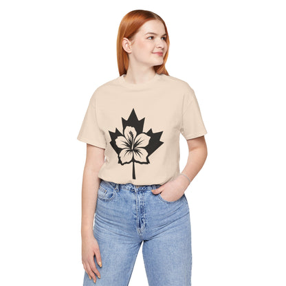 Maple Leaf Hibiscus Tee – Canadian Tropical Floral T-Shirt
