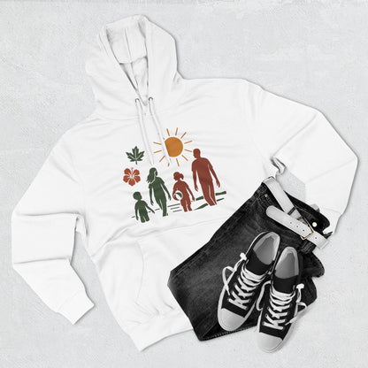 Family Bonding Three-Panel Hoodie, Cozy Family Artwork Fleece, Casual Family Gatherings Sweatshirt, Family Love Hooded Top, Gift for Parents