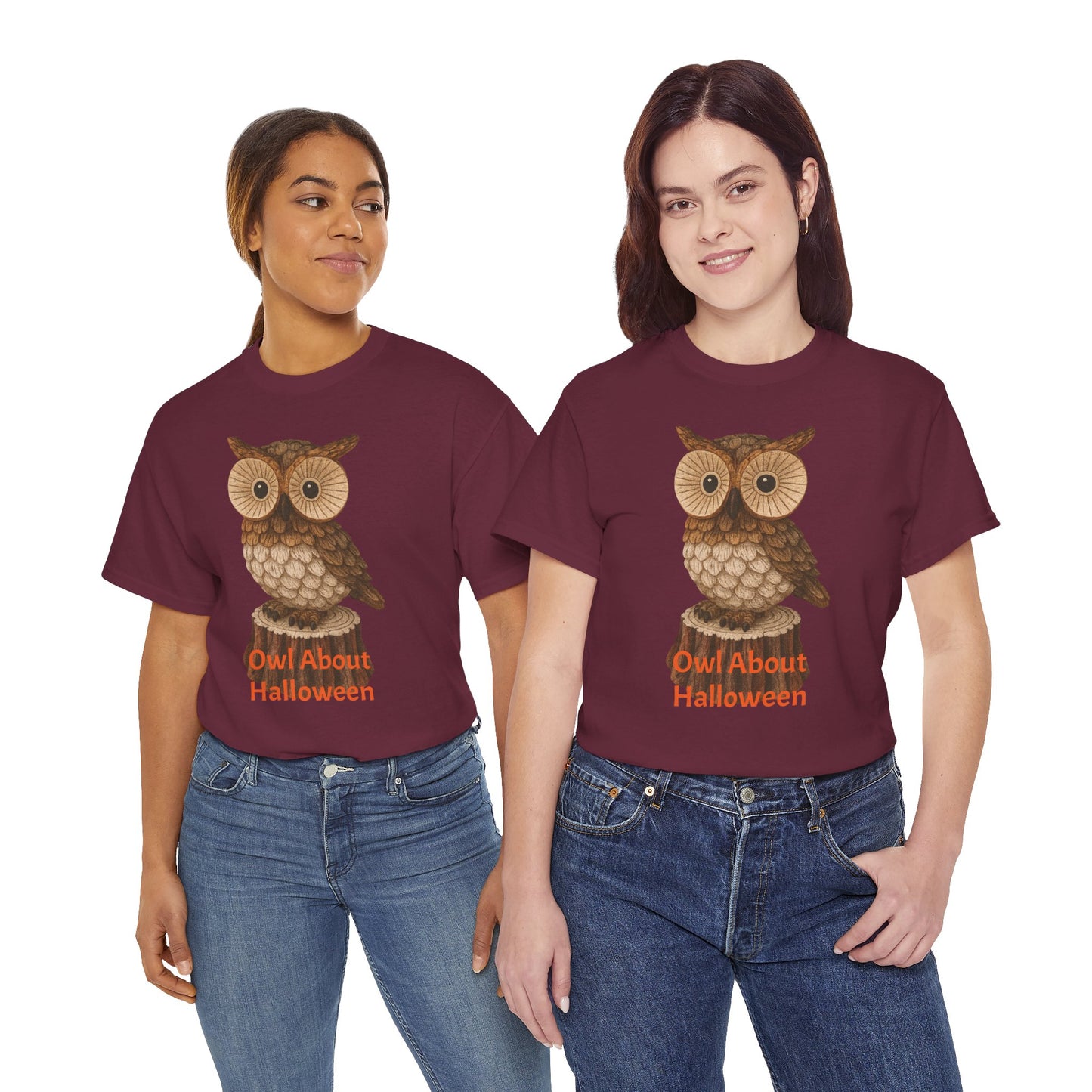Halloween Owl Tee, Perfect for Fall Celebrations, Unisex Cotton Shirt, Cute Gift for Owl Lovers, Halloween Party Apparel, Fun Autumn Wear