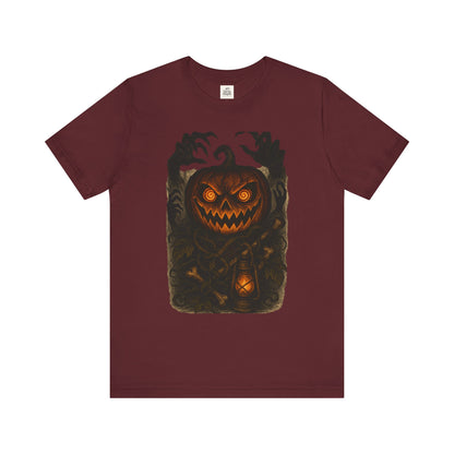 Halloween Pumpkin Tee, Unisex Jersey Short Sleeve Shirt, Fall Festival Apparel, Spooky T-Shirt, Trick or Treat Gift, Autumn Vibes