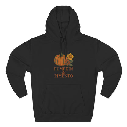 Pumpkin & Pimento Fleece Hoodie | Cozy Fall Sweater, Autumn Fashion, Comfortable Casual Wear, Gift for Pumpkin Lovers, Halloween Apparel
