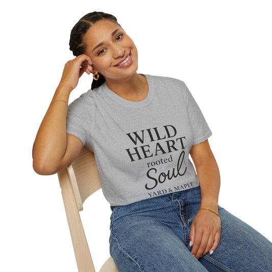 Wild Heart Unisex Softstyle T-Shirt | Inspirational Tee, Gift for Nature Lovers, Casual Wear, Birthday Gift, Boho Style