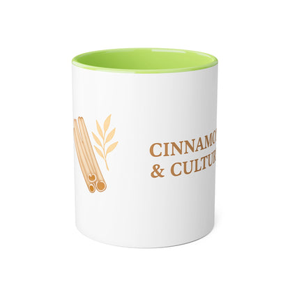 Cinnamon & Culture Accent Mug, Cozy Coffee Cup, 11oz Gift for Tea Lovers, Kitchen Decor, Warm Drink Mug, Unique Beverageware