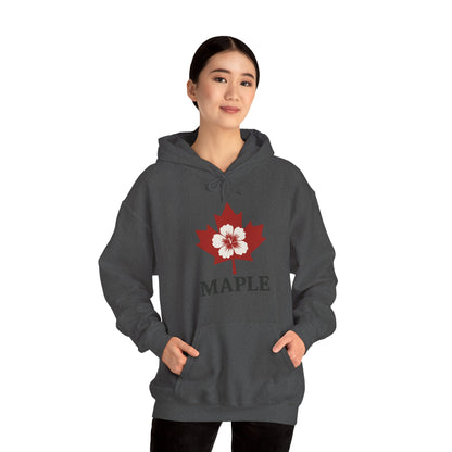 Maple Leaf Floral Hoodie — Canadian Maple Graphic Sweatshirt