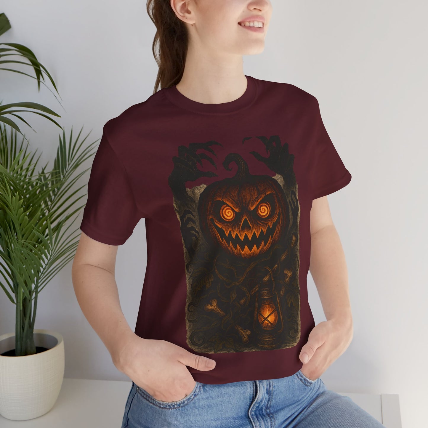 Halloween Pumpkin Tee, Unisex Jersey Short Sleeve Shirt, Fall Festival Apparel, Spooky T-Shirt, Trick or Treat Gift, Autumn Vibes