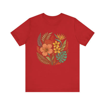 Floral Patterned Unisex Tee - Botanical Style, Summer Wardrobe Essential, Nature Lover Gift, Casual Wear, Eco-Friendly Fashion