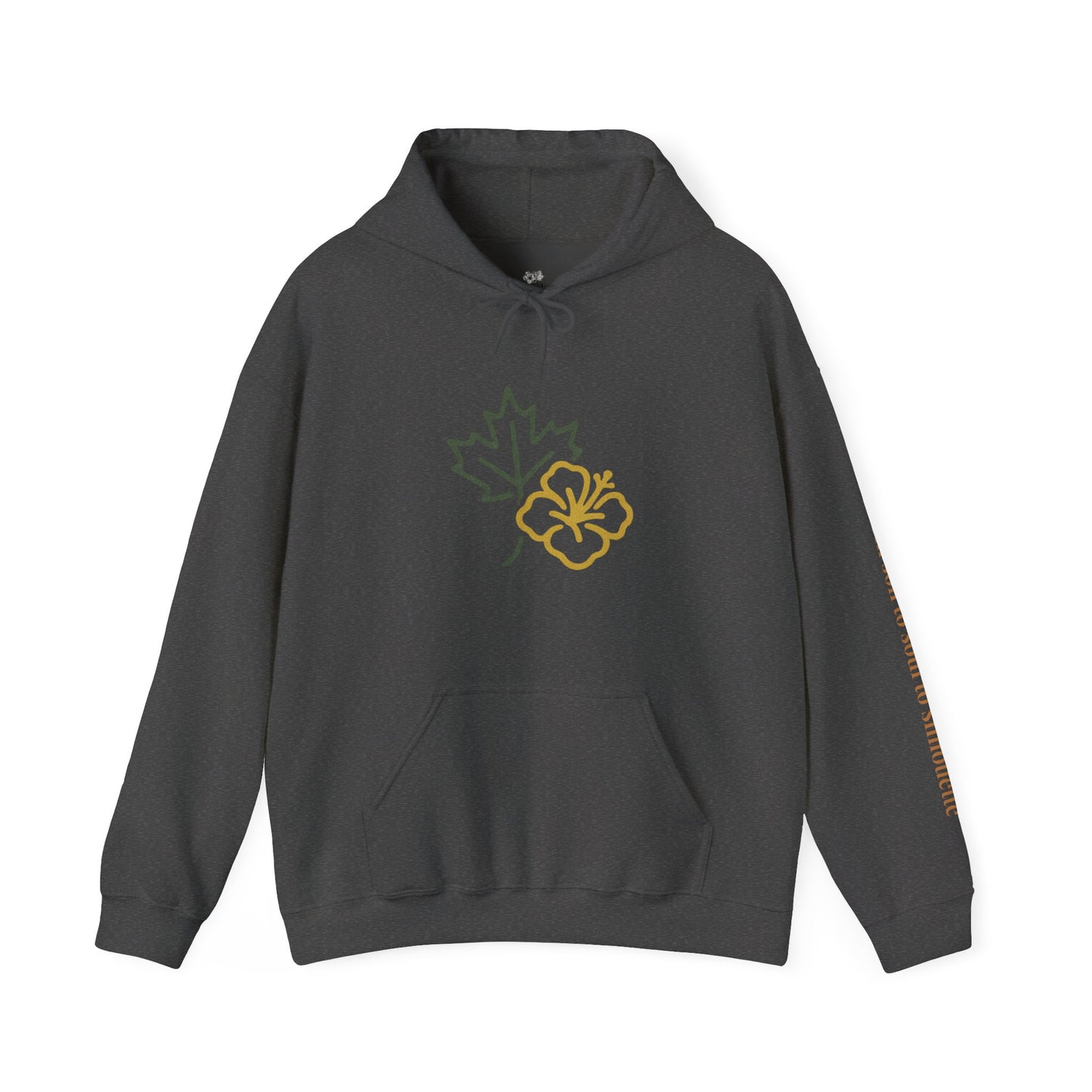 Maple Leaf & Hibiscus Hoodie, Cozy Fall Sweatshirt, Unisex Pullover for Nature Lovers, Perfect Gift for Thanksgiving, Unique Casual Wear