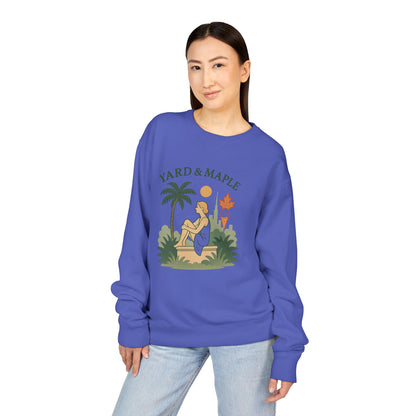 Yard & Maple Crewneck Sweatshirt, Cozy Sweatshirt, Unisex Apparel, Casual Wear, Summer Vibes, Gift for Him or Her