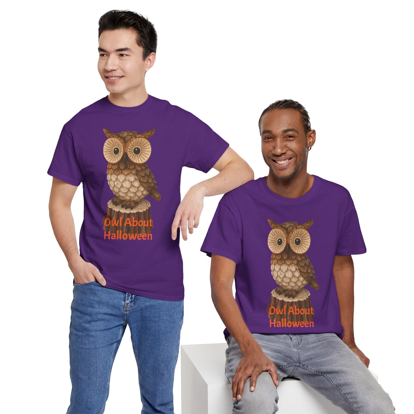Halloween Owl Tee, Perfect for Fall Celebrations, Unisex Cotton Shirt, Cute Gift for Owl Lovers, Halloween Party Apparel, Fun Autumn Wear