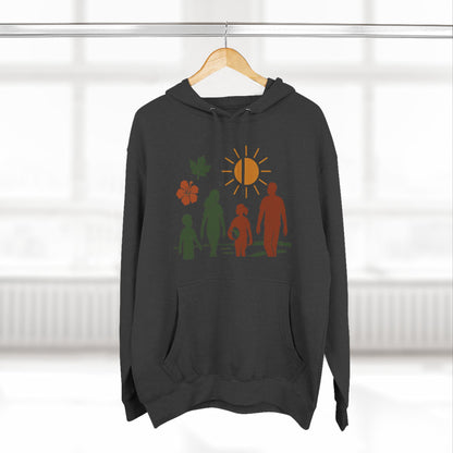 Family Bonding Three-Panel Hoodie, Cozy Family Artwork Fleece, Casual Family Gatherings Sweatshirt, Family Love Hooded Top, Gift for Parents