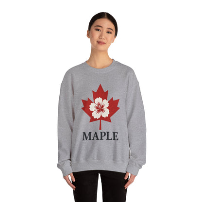 Maple Leaf Crewneck Sweatshirt — Canadian Floral Maple Design