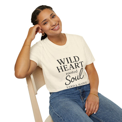 Wild Heart Unisex Softstyle T-Shirt | Inspirational Tee, Gift for Nature Lovers, Casual Wear, Birthday Gift, Boho Style
