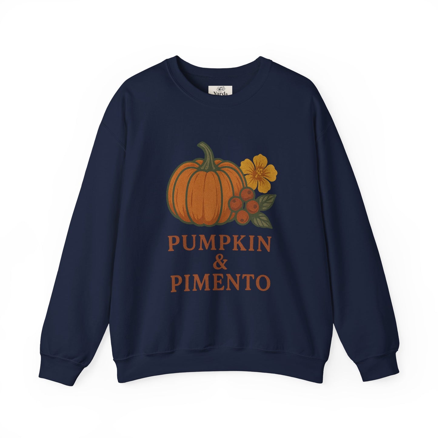 Pumpkin & Pimento Crewneck Sweatshirt, Cozy Fall Sweatshirt, Unisex Autumn Apparel, Thanksgiving Gift, Seasonal Fashion